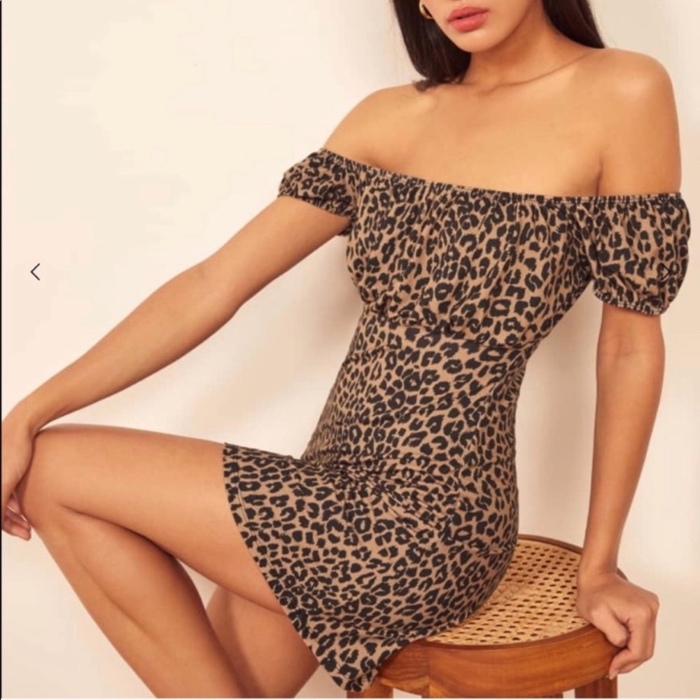 REFORMATION THE ECHO LEOPARD PRINT DRESS SIZE MEDIUM